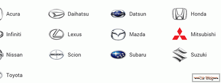 gdje pronaći sve marke japanskih automobila i njihove značke s imenima i fotografijama